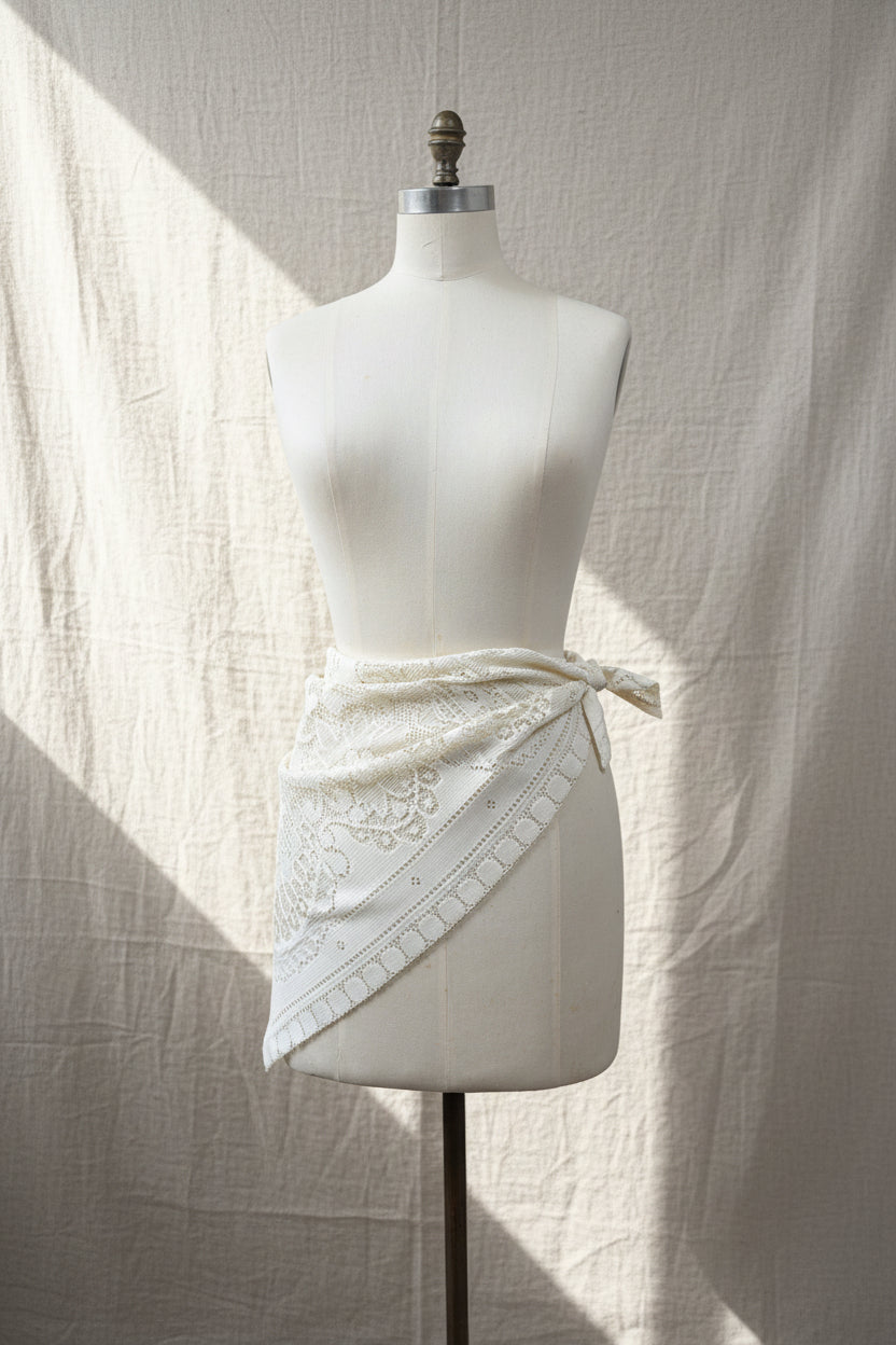 Ivory Lace Hip Scarf | Summer Lace