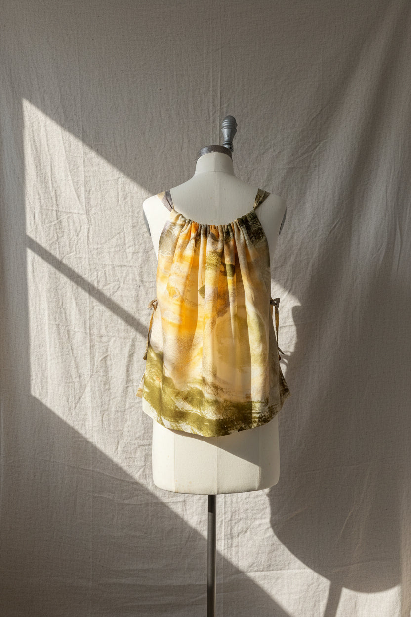 Upcycled Sleeveless Top – Handmade Vintage Textiles | Retro Floral