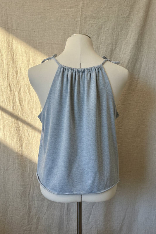 Upcycled Jack Daniels Top - Grey Adjustable Tie Tank Top