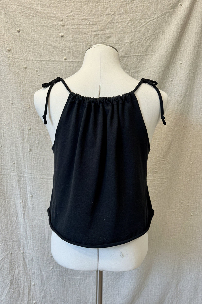 Upcycled Pink Floyd Top - Black Adjustable Tie Tank Top