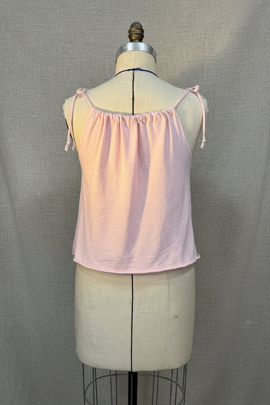 Upcycled Snoopy Top - Pink Adjustable Tie Tank Top