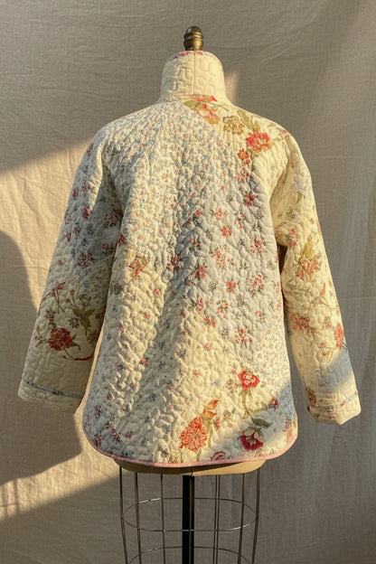 Patchwork Quilted Jacket with Collar | Upcylced Quilt