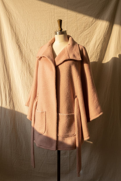 Pink Cape Wrap Coat | Upcylced Blanket