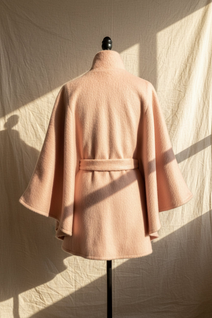 Pink Cape Wrap Coat | Upcylced Blanket