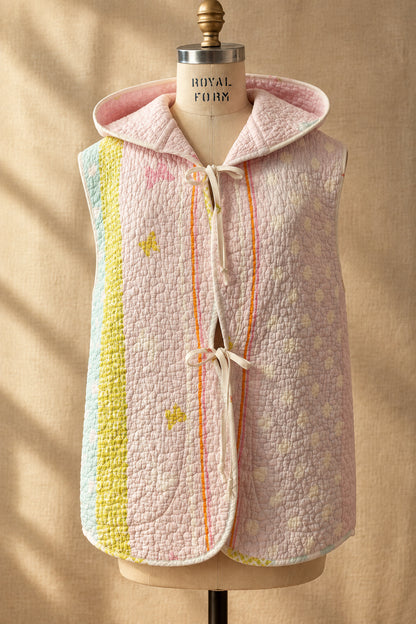 Reversible Quilted Hooded Vest | One-of-a-Kind Vintage Quilt