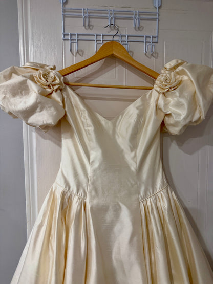 Vintage House of Bianchi 100% Silk Wedding Gown | c. Late 1980s