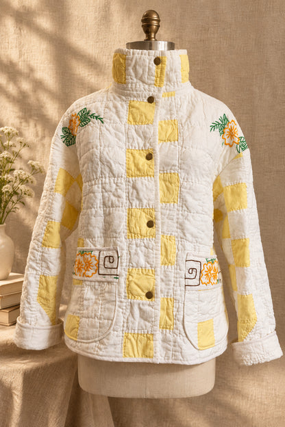 Sunshine Patchwork Quilt Coat | One-of-a-Kind Vintage Quilt