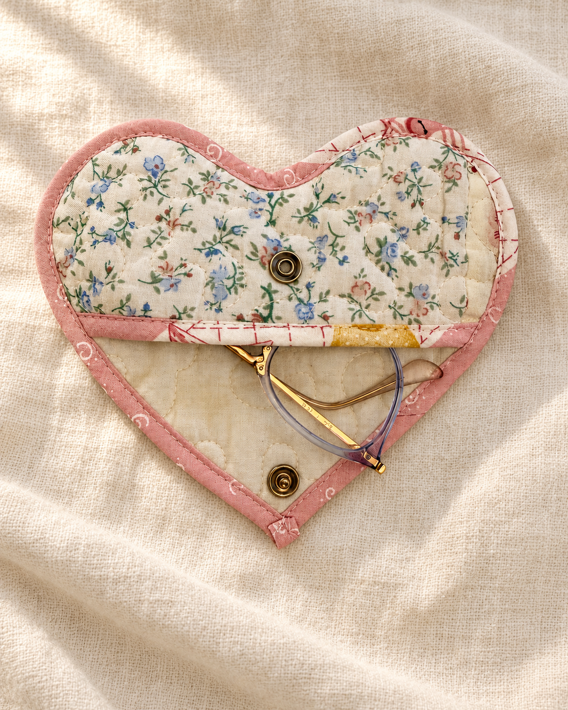 Quilted Eyeglass Case | Upcylced Quilt