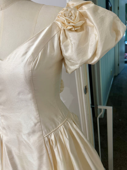 Vintage House of Bianchi 100% Silk Wedding Gown | c. Late 1980s
