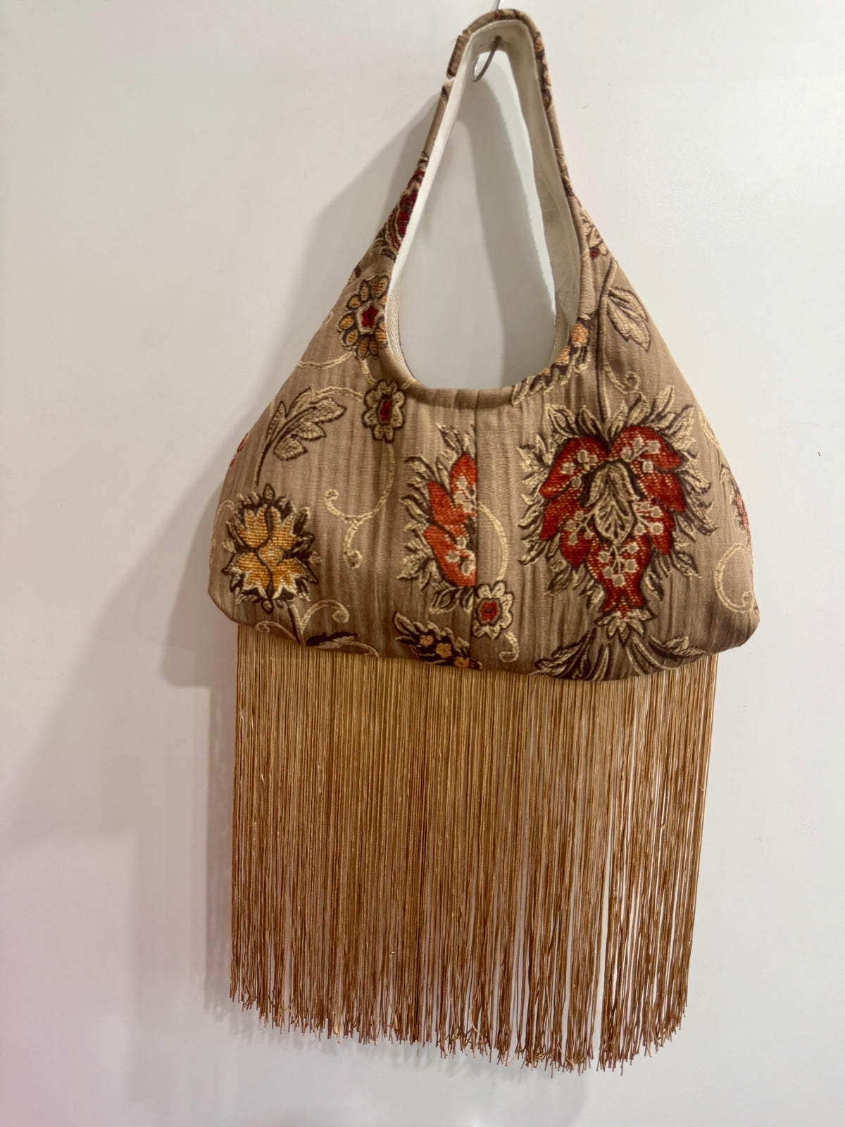 Tapestry Bag with Fringe | Upcycled Vintage Tapestry