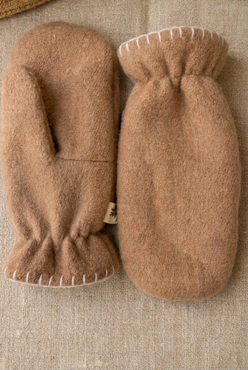 Beige Wool Mittens