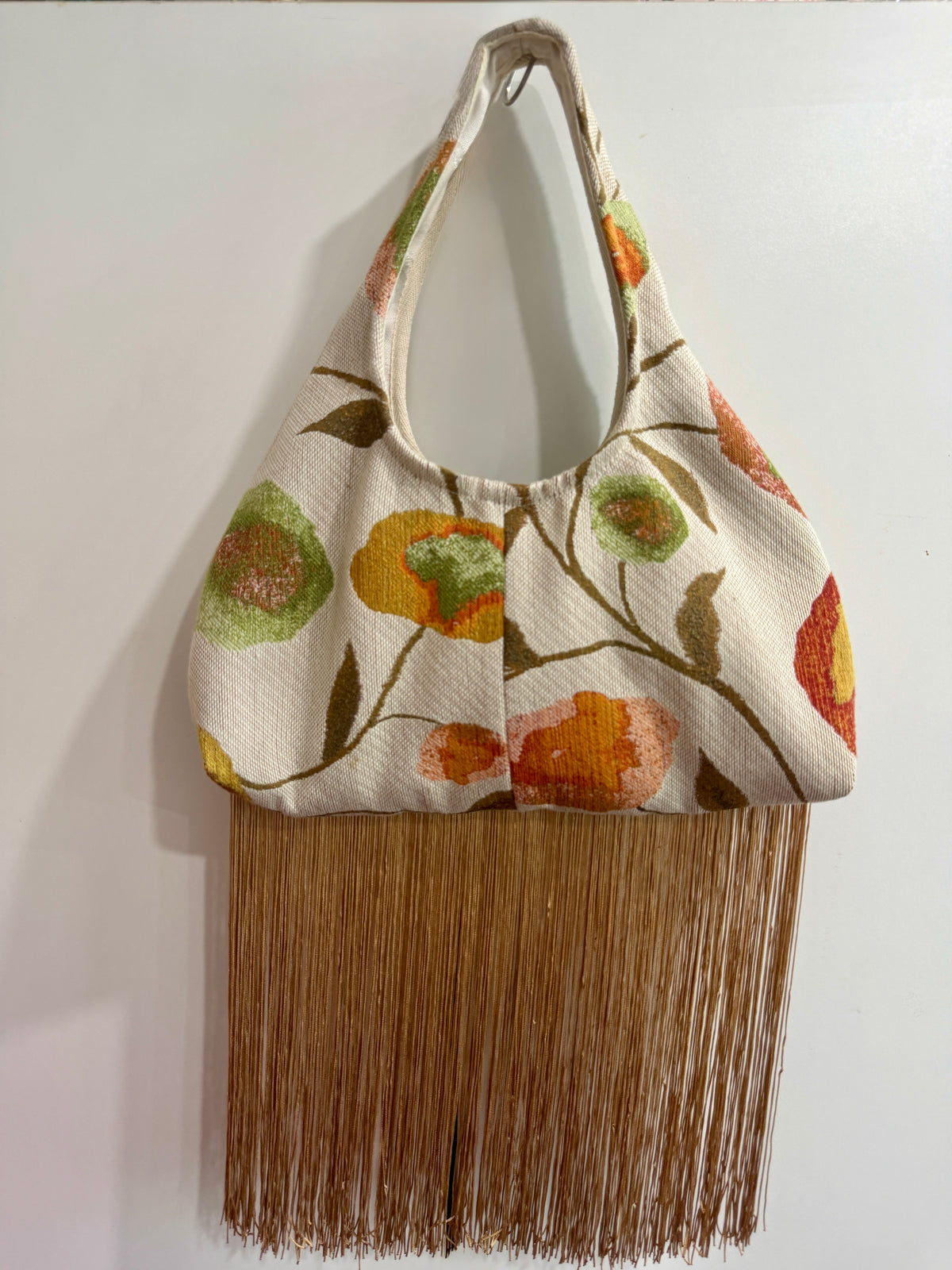 M29 Tapestry Bag with Fringe | Upcycled Vintage Tapestry