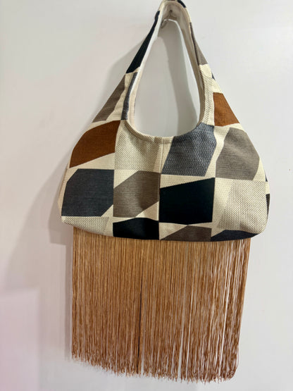 Tapestry Bag with Fringe | Upcycled Vintage Tapestry