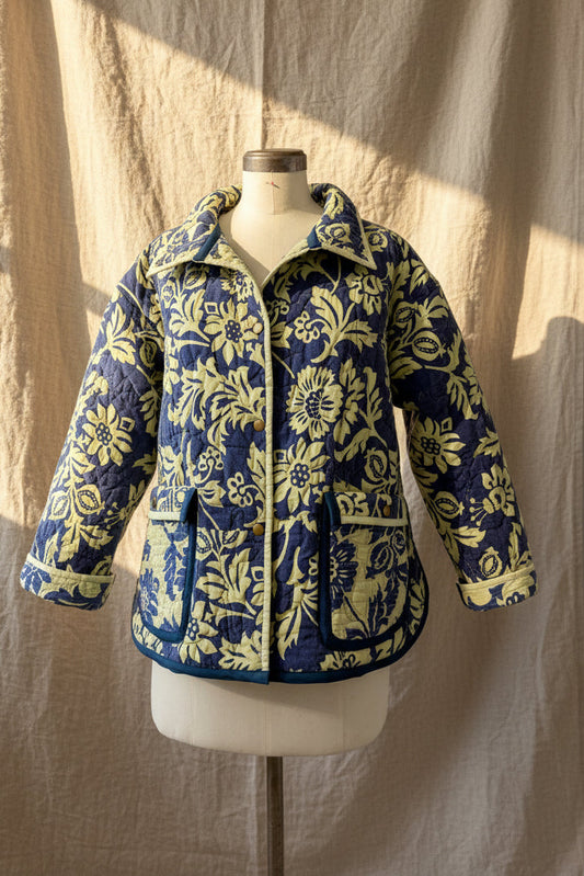 Quilted Jacket with Collar | Upcylced Quilt
