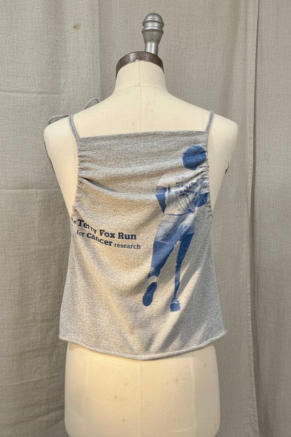 Terry Fox Grey Adjustable Tie Tank Top - Upcycled T-Shirt