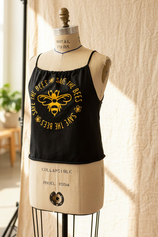 Save The Bees Tank Top | Upcycled T-shirt
