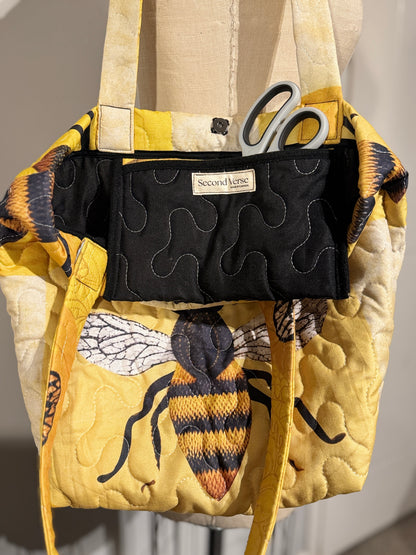 Large Quilted Bee Tote Bag