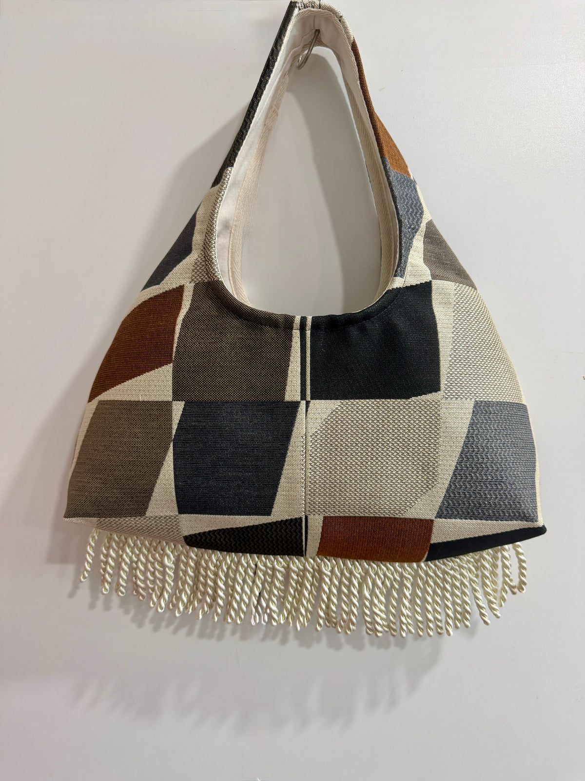 M29 Tapestry Bag with Fringe | Upcycled Vintage Tapestry