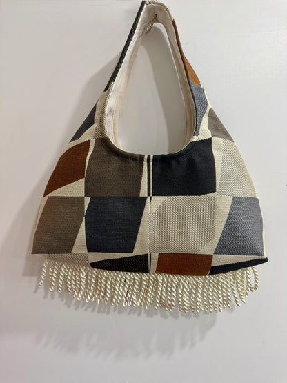 M29 Tapestry Bag with Fringe | Upcycled Vintage Tapestry