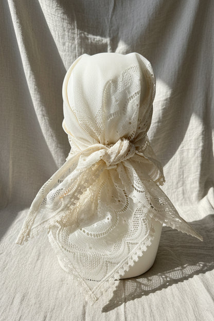 Upcycled Ivory Lace Scarf | Summer Lace