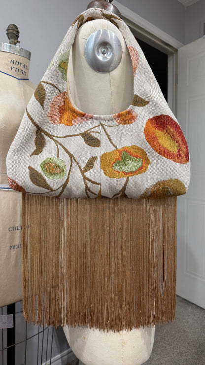 Tapestry Bag with Fringe | Upcycled Vintage Tapestry