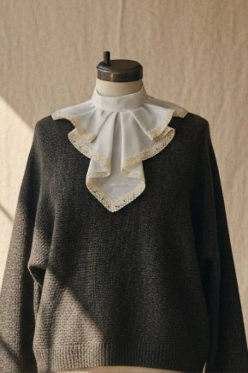 Vintage Romance Jabot with lace trim