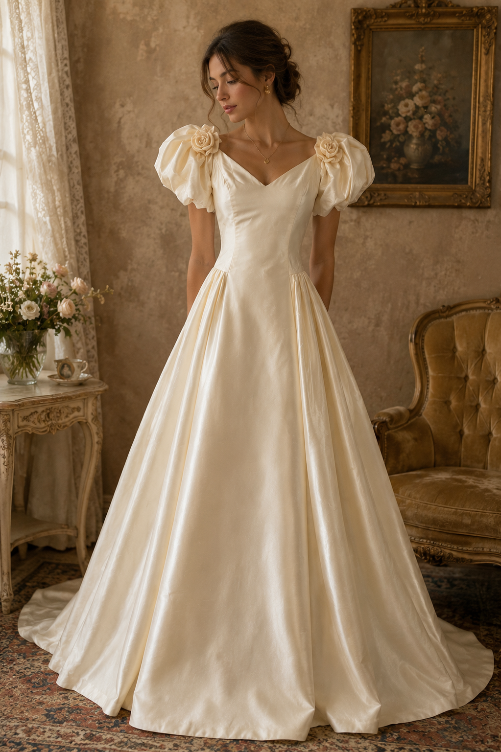 Vintage House of Bianchi 100% Silk Wedding Gown | c. Late 1980s