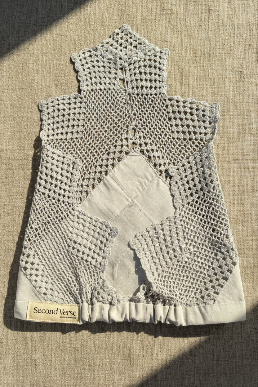 Upcycled Cotton and Lace Hair Scarf– Red Cabbage Dyed Cotton Head Scarf| Quiet Heirlooms