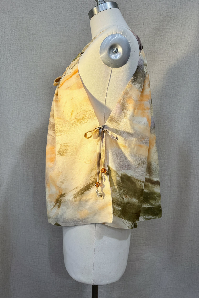Upcycled Sleeveless Top – Handmade Vintage Textiles | Retro Floral