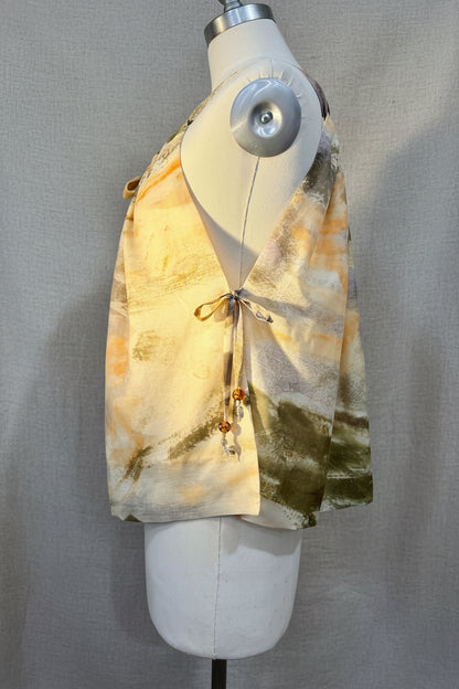 Upcycled Sleeveless Top – Handmade Vintage Textiles | Retro Floral