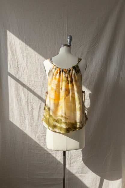 Upcycled Sleeveless Top – Handmade Vintage Textiles | Retro Floral