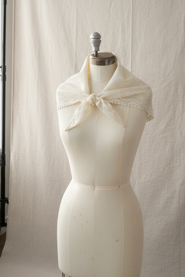 Upcycled Ivory Lace Scarf | Summer Lace
