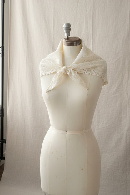 Upcycled Ivory Lace Scarf | Summer Lace