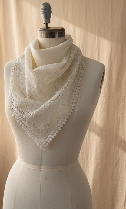 Upcycled Ivory Lace Scarf | Summer Lace