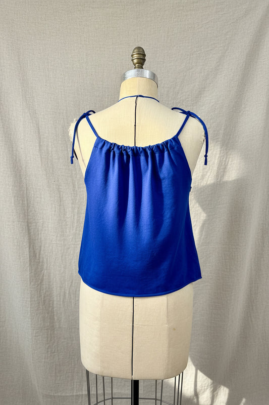 Upcycled Buffalo Bills Top - Blue Adjustable Tie Tank Top