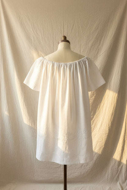 Soft White Dress | Upcycled Vintage Cotton Linen