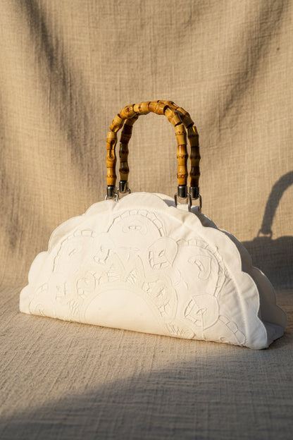 White Cut Work Doily Purse | Upcycled Vintage Lace