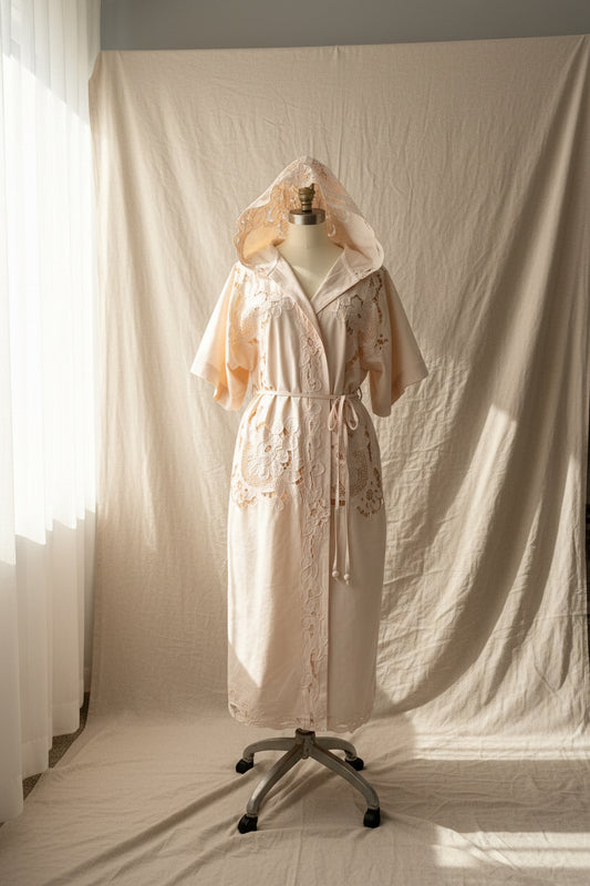 Pink Dyed Hooded Duster Coat – | Naturally Dyed with Avacado