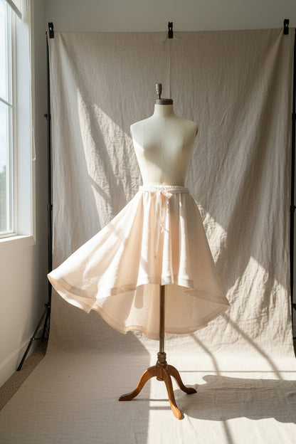 Pink Dyed High-Low Skirt – | Naturally Dyed with Avacado