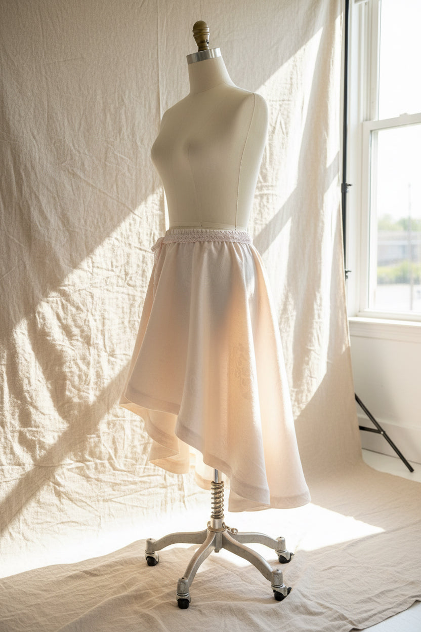 Pink Dyed High-Low Skirt – | Naturally Dyed with Avacado