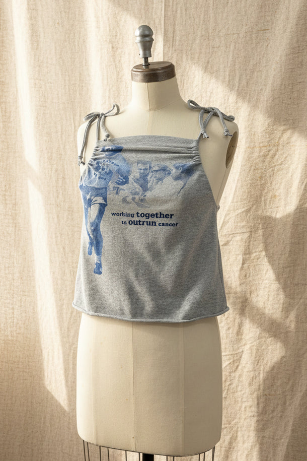 Terry Fox Grey Adjustable Tie Tank Top - Upcycled T-Shirt